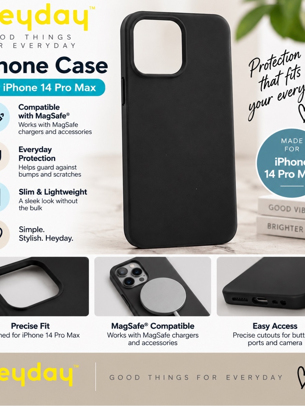 heyday Black MagSafe-Compatible iPhone 14 Pro Max Case